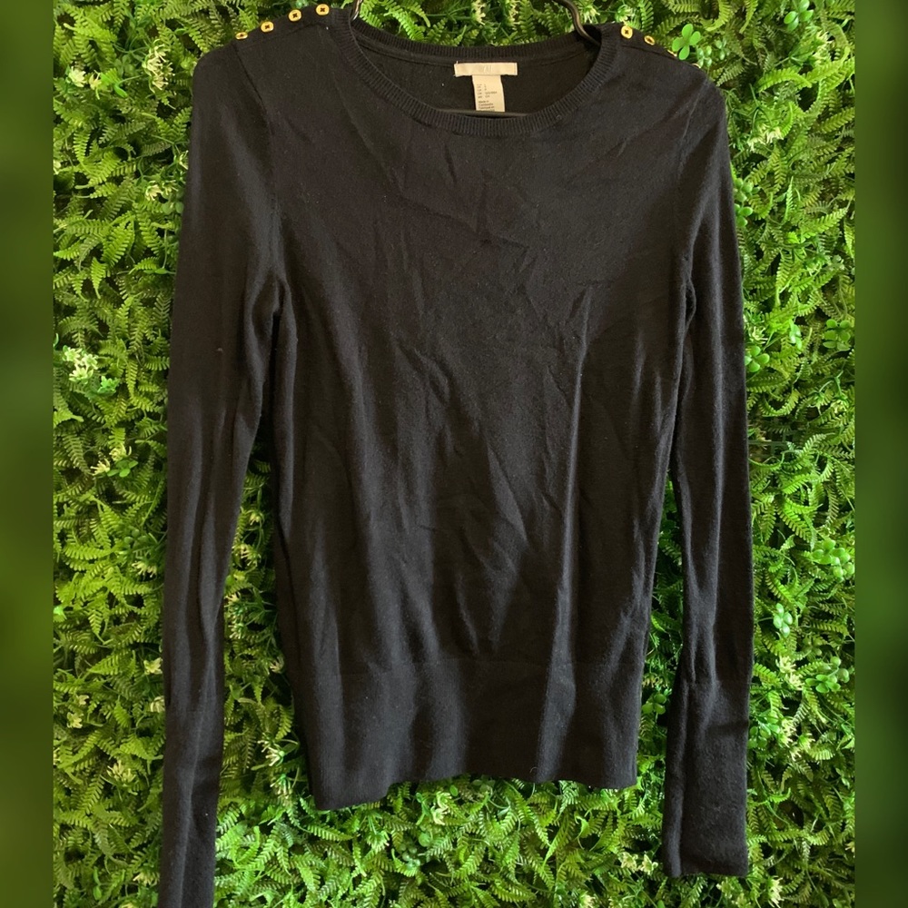 H&M Black Button Sweater